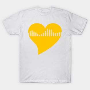 Orange Graphic Equalizer Heart T-Shirt